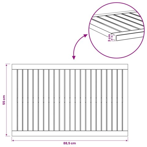 BLAT STOŁU 88,5 X 55 X 2 CM PROSTOKĄTNY LITE DREWNO AKACJI