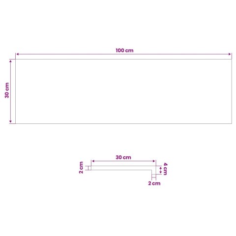 PARAPETY 2 SZT. CIEMNY BRĄZ 100 X 30 X 2 CM DĄB LITE