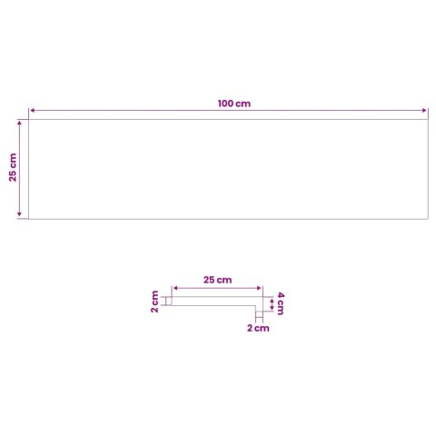 PARAPETY 2 SZT. BRĄZOWY 100 X 25 X 2 CM DĄB LITE