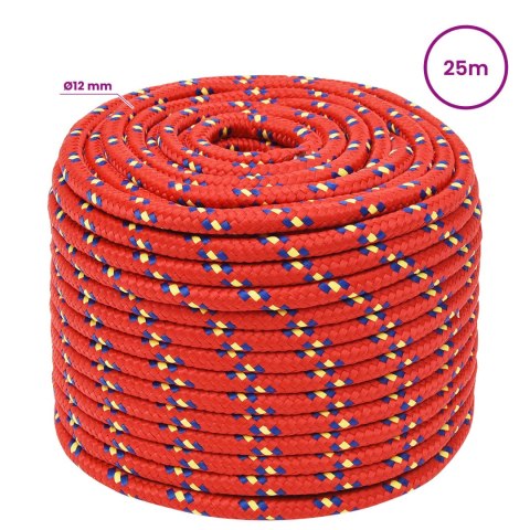 WIELOFUNKCYJNA LINA GOSPODARCZA 12 MM 25 M CZERWONY PP