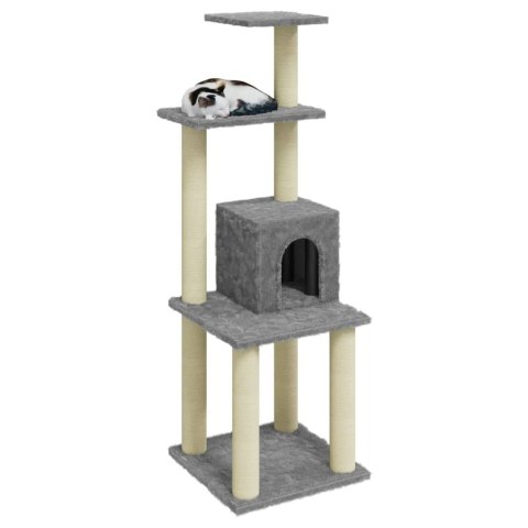 DRAPAK DLA KOTA ZE SŁUPKAMI SIZALOWYMI JASNOSZARY 105CM