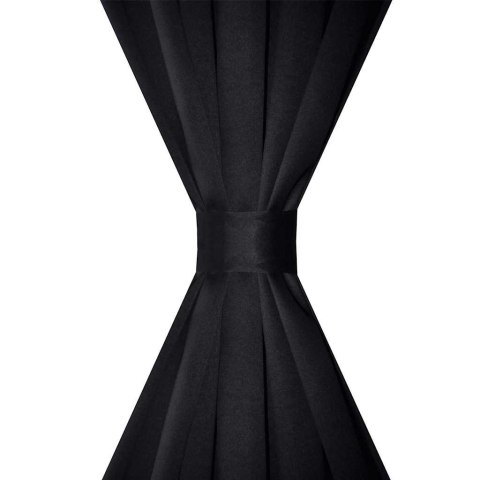 Czarne zasłony zaciemniające, 135 x 245 cm, 2 sztuki