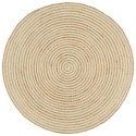 VidaXL Dywanik ręcznie wykonany z juty, spiralny wzór, biały, 120 cm