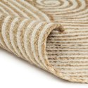 VidaXL Dywanik ręcznie wykonany z juty, spiralny wzór, biały, 120 cm