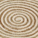 VidaXL Dywanik ręcznie wykonany z juty, spiralny wzór, biały, 120 cm
