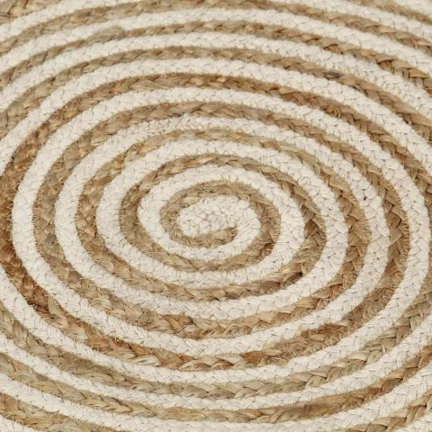 VidaXL Dywanik ręcznie wykonany z juty, spiralny wzór, biały, 120 cm