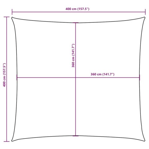 VidaXL Kwadratowy żagiel ogrodowy, tkanina Oxford, 4x4 m, czerwony