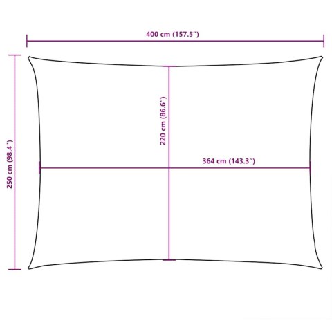 VidaXL Prostokątny żagiel ogrodowy, tkanina Oxford, 2,5x4 m, terakota