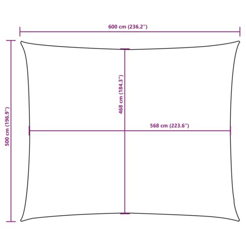 VidaXL Prostokątny żagiel ogrodowy, tkanina Oxford, 5x6 m, niebieski