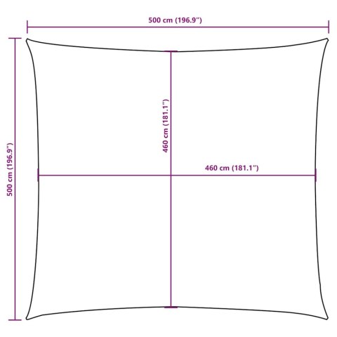 VidaXL Żagiel ogrodowy, tkanina Oxford, kwadratowy, 5x5 m, kremowy