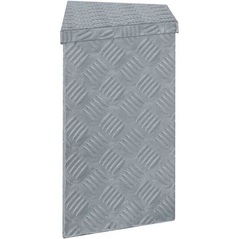 VidaXL Aluminiowa skrzynia, 70 x 24 x 42 cm, trapezowa, srebrna