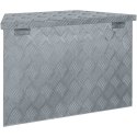 VidaXL Aluminiowa skrzynia, 70 x 24 x 42 cm, trapezowa, srebrna
