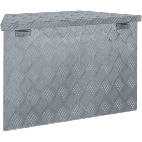 VidaXL Aluminiowa skrzynia, 70 x 24 x 42 cm, trapezowa, srebrna