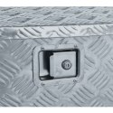 VidaXL Aluminiowa skrzynia, 70 x 24 x 42 cm, trapezowa, srebrna