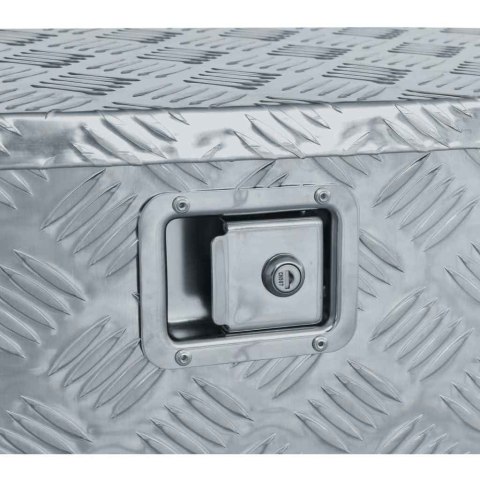 VidaXL Aluminiowa skrzynia, 70 x 24 x 42 cm, trapezowa, srebrna