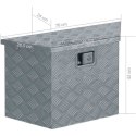 VidaXL Aluminiowa skrzynia, 70 x 24 x 42 cm, trapezowa, srebrna