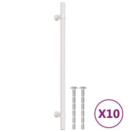 UCHWYTY DO SZAFEK, 10 SZT., SREBRNE, 224 MM, STAL NIERDZEWNA