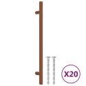 UCHWYTY DO SZAFEK, 20 SZT., BRĄZ, 192 MM, STAL NIERDZEWNA