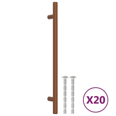 UCHWYTY DO SZAFEK, 20 SZT., BRĄZ, 192 MM, STAL NIERDZEWNA