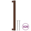 UCHWYTY DO SZAFEK, 20 SZT., BRĄZ, 224 MM, STAL NIERDZEWNA