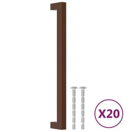 UCHWYTY DO SZAFEK, 20 SZT., BRĄZ, 224 MM, STAL NIERDZEWNA
