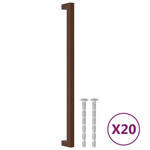 UCHWYTY DO SZAFEK, 20 SZT., BRĄZ, 320 MM, STAL NIERDZEWNA