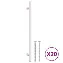 UCHWYTY DO SZAFEK, 20 SZT., SREBRNE, 224 MM, STAL NIERDZEWNA