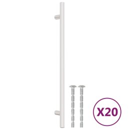UCHWYTY DO SZAFEK, 20 SZT., SREBRNE, 224 MM, STAL NIERDZEWNA