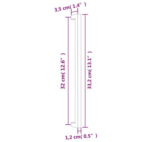 UCHWYTY DO SZAFEK, 20 SZT., SREBRNE, 320 MM, STAL NIERDZEWNA