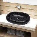 VidaXL Umywalka ceramiczna owalna czarna