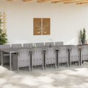ZESTAW DO JADALNI W OGRODZIE 13 SZT. JASNOSZARY RATTAN POLT