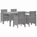 ZESTAW DO JADALNI W OGRODZIE 5 SZT. JASNOSZARY RATTAN POLT