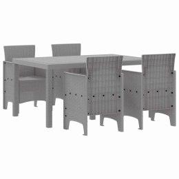 ZESTAW DO JADALNI W OGRODZIE 5 SZT. JASNOSZARY RATTAN POLT