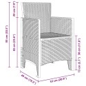 ZESTAW DO JADALNI W OGRODZIE 5 SZT. JASNOSZARY RATTAN POLT