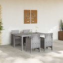ZESTAW DO JADALNI W OGRODZIE 5 SZT. JASNOSZARY RATTAN POLT