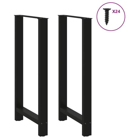 NOGI DO STOŁU BAROWEGO CZARNE 2 SZT. 60X(110-111) CM STAL