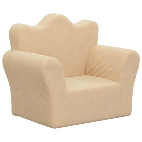 SOFA DZIECIĘCA, KREMOWA, MIĘKKI PLUSZ