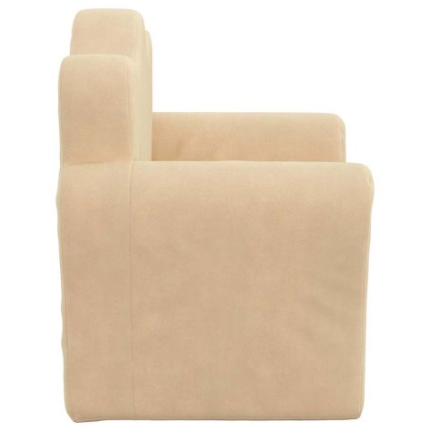 SOFA DZIECIĘCA, KREMOWA, MIĘKKI PLUSZ