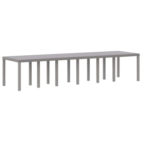 ZESTAW DO JADALNI W OGRODZIE 15 SZT. JASNOSZARY RATTAN POLT