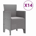 ZESTAW DO JADALNI W OGRODZIE 15 SZT. JASNOSZARY RATTAN POLT