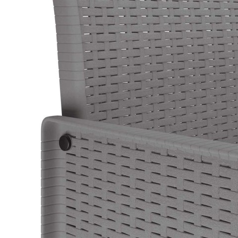 ZESTAW DO JADALNI W OGRODZIE 15 SZT. JASNOSZARY RATTAN POLT