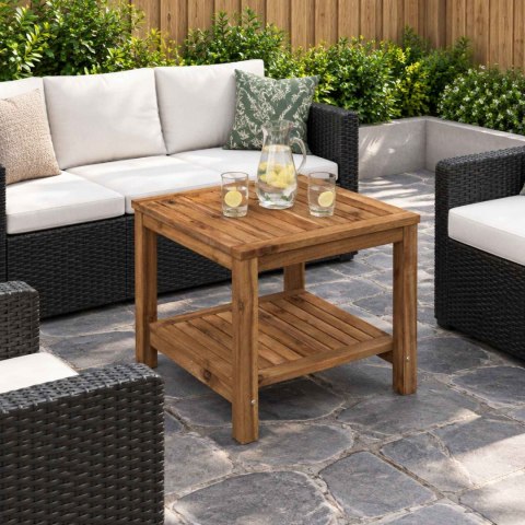STOLIK KAWOWY NATURALNY 48,5 X 49 X 45 CM LITE DREWNO AKACJI