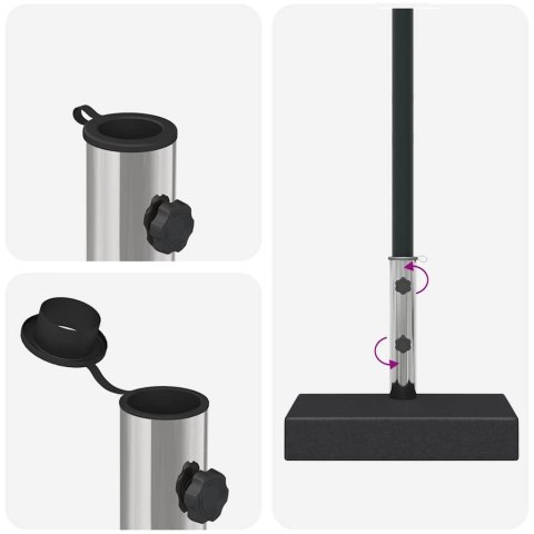 PROSTOKĄTNA PODSTAWA POD PARASOL GRANITOWA 25 KG CZARNA