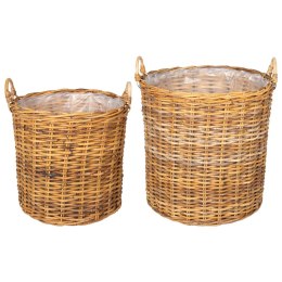 KOSZ NA ROŚLINY GENDT 2 SZT. NATURALNY BRĄZ RATTAN KUBU