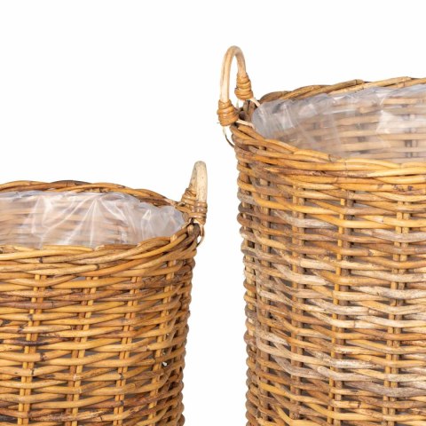 KOSZ NA ROŚLINY GENDT 2 SZT. NATURALNY BRĄZ RATTAN KUBU