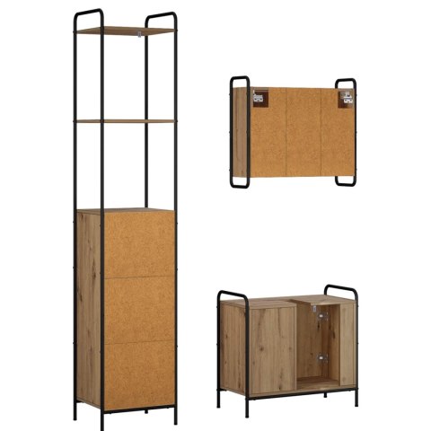 ZESTAW SZAFEK ŁAZIENKOWYCH 3 SZT. DĄB ARTISAN