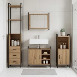 ZESTAW SZAFEK ŁAZIENKOWYCH 4 SZT. DĄB ARTISAN