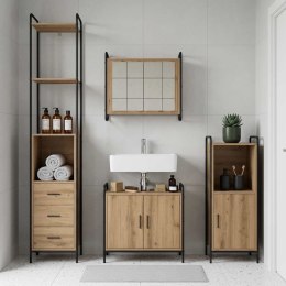 ZESTAW SZAFEK ŁAZIENKOWYCH 4 SZT. DĄB ARTISAN