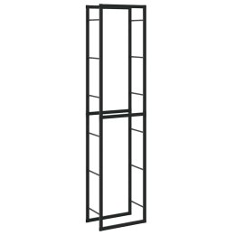 STOJAK NA DREWNO OPAŁOWE CZARNY 50X30X209 CM STALOWY
