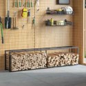 STOJAK NA DREWNO OPAŁOWE CZARNY 50X30X209 CM STALOWY